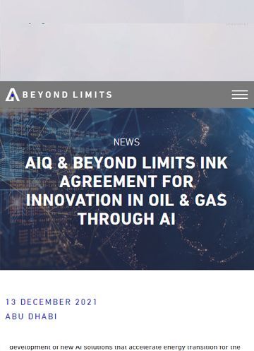 AIQ and Beyond Limits in agreement for innovation in oil and gas